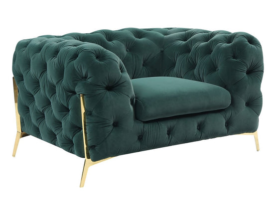 Quincey - Transitional Emerald Green Velvet Chair - image 2