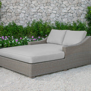 Pismo Outdoor Beige Wicker Sunbed - image 2