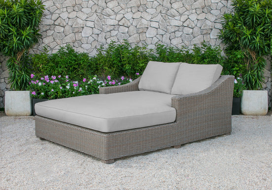 Pismo Outdoor Beige Wicker Sunbed - image 2