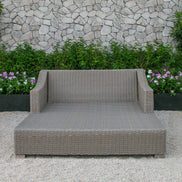 Pismo Outdoor Beige Wicker Sunbed - image 3