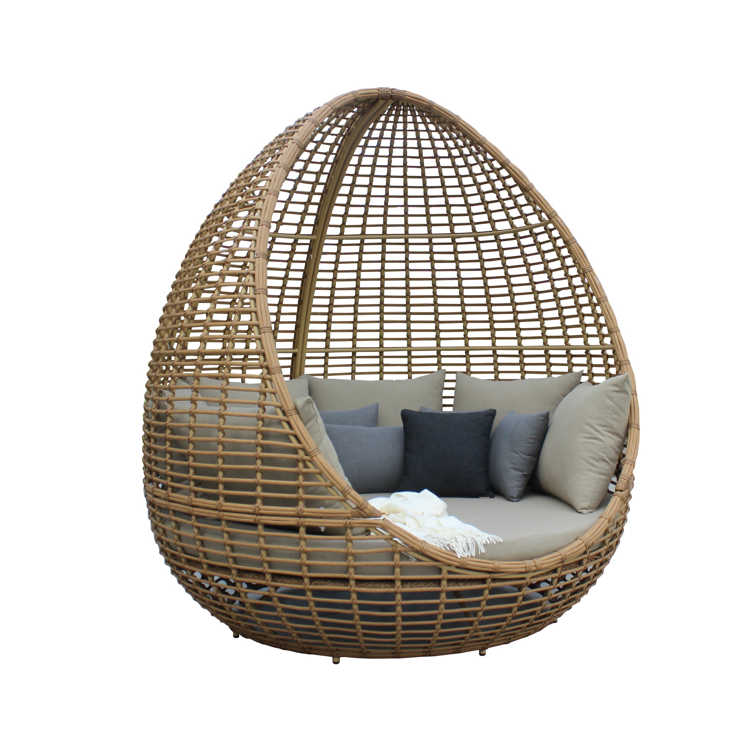 Cocoon - Outdoor Beige + Wicker Lounge Bed - image 2