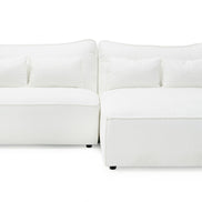 Racine - Modern White Fabric Modular Sectional Sofa