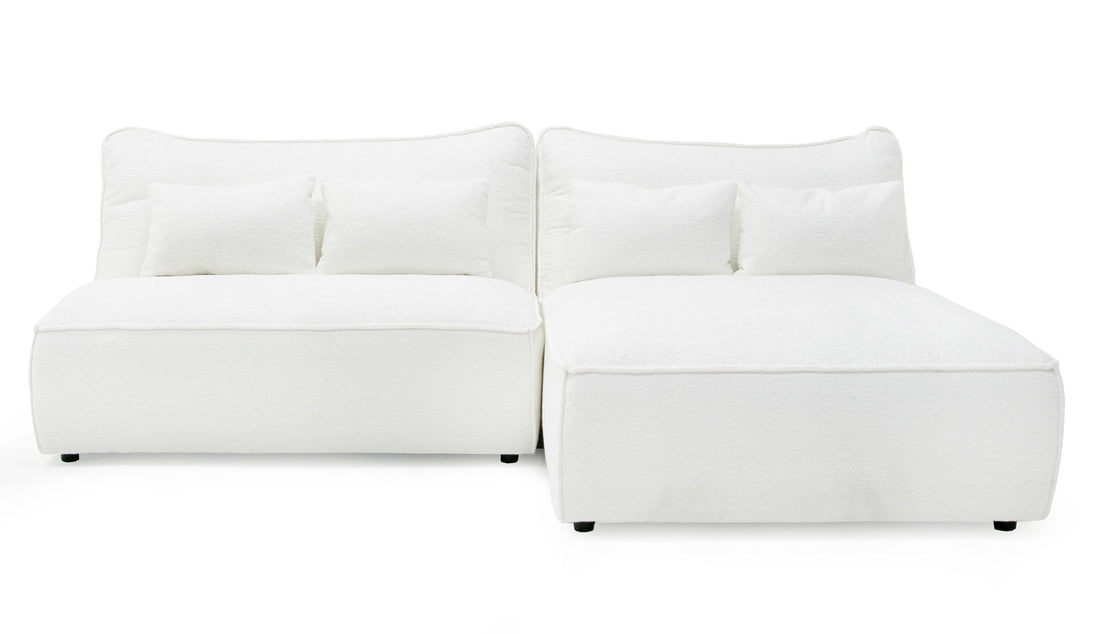 Racine - Modern White Fabric Modular Sectional Sofa