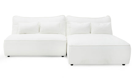 Racine - Modern White Fabric Modular Sectional Sofa