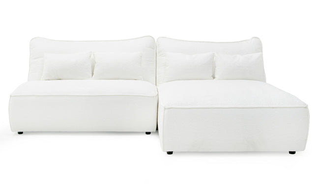 Racine - Modern White Fabric Modular Sectional Sofa