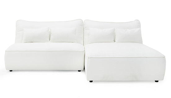 Racine - Modern White Fabric Modular Sectional Sofa