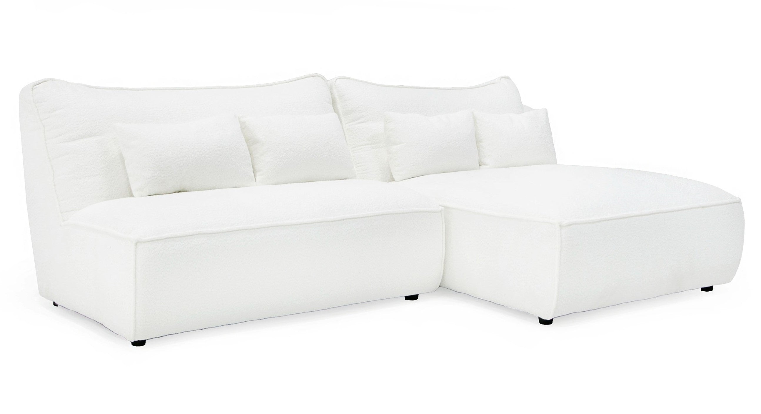 Racine - Modern White Fabric Modular Sectional Sofa - image 2