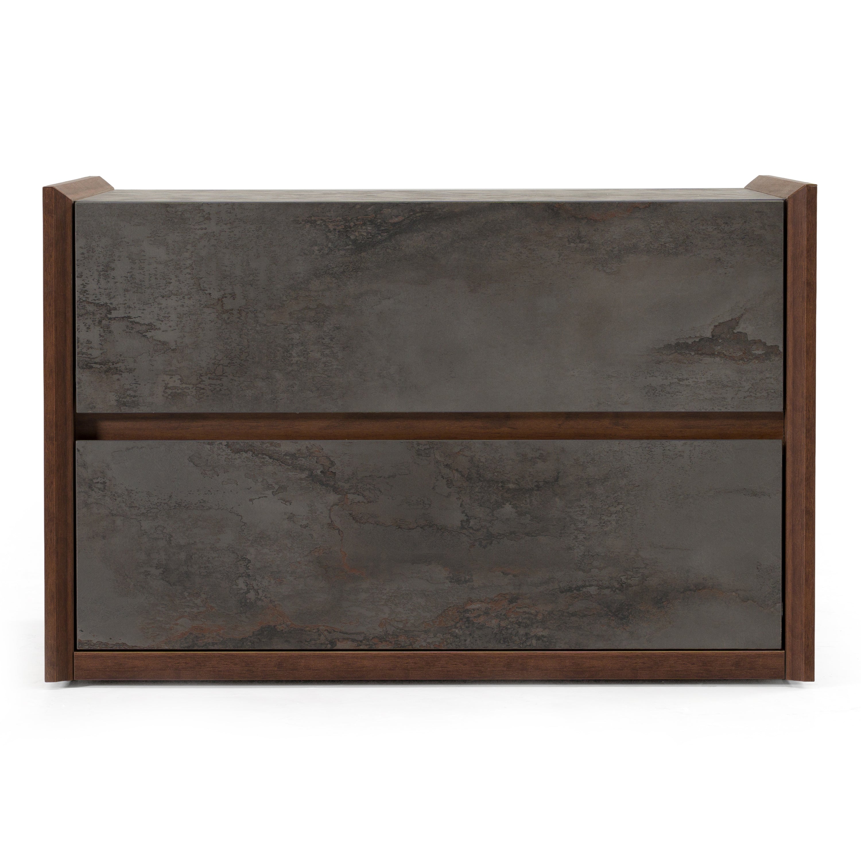 Rado Modern Walnut & Stucco Nightstand - image 2