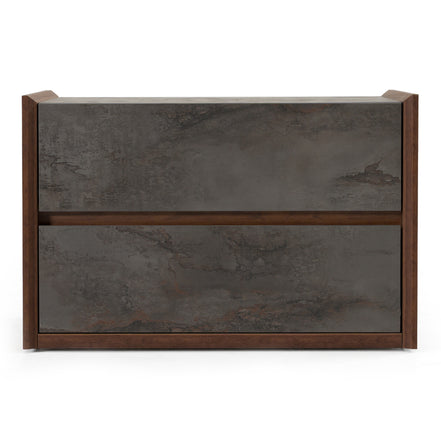 Rado Modern Walnut & Stucco Nightstand - image 2