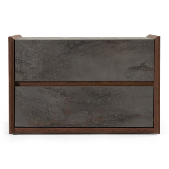 Rado Modern Walnut & Stucco Nightstand - image 2