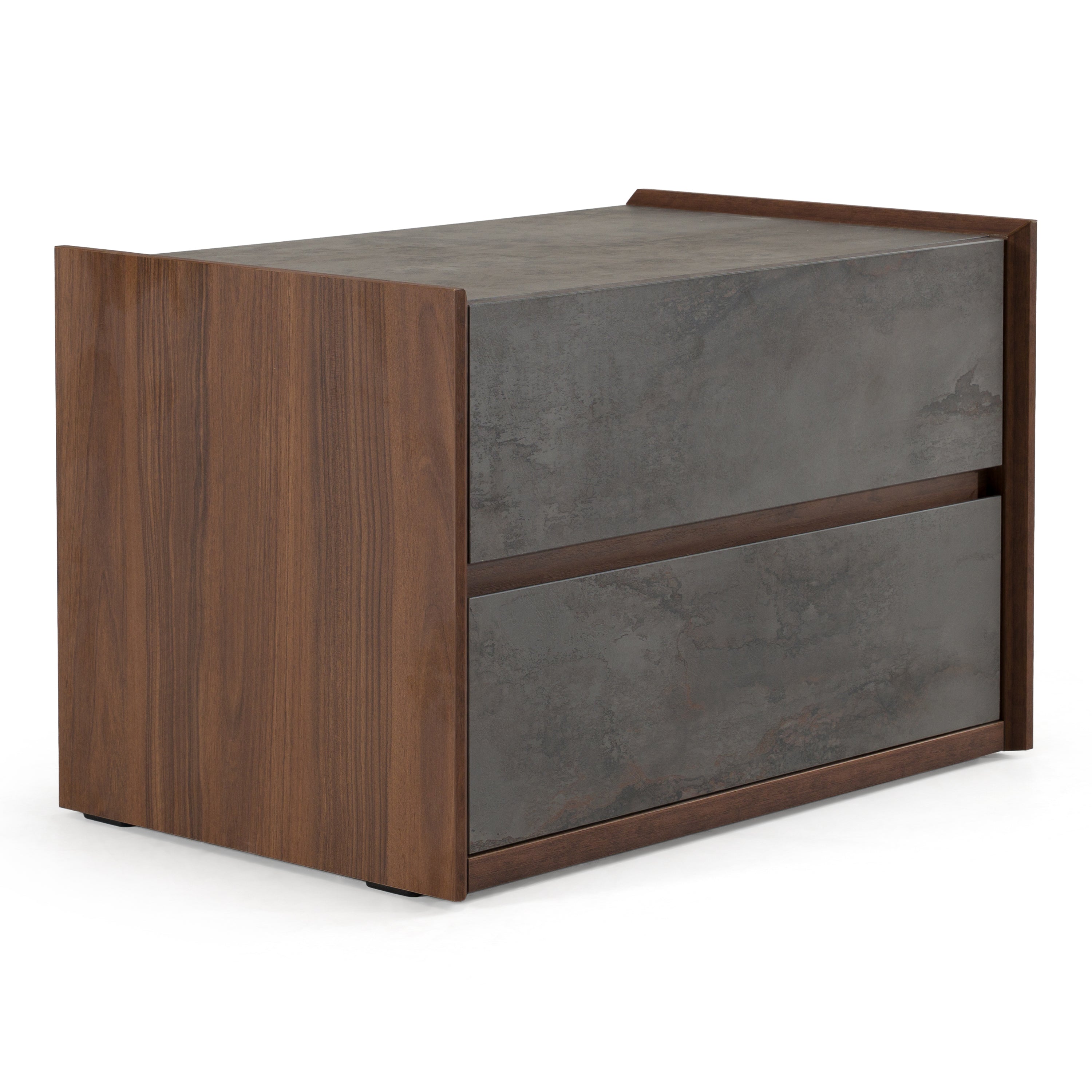 Rado Modern Walnut & Stucco Nightstand - image 3