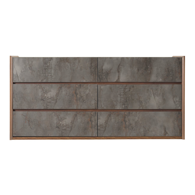Rado Modern Walnut & Stucco Dresser