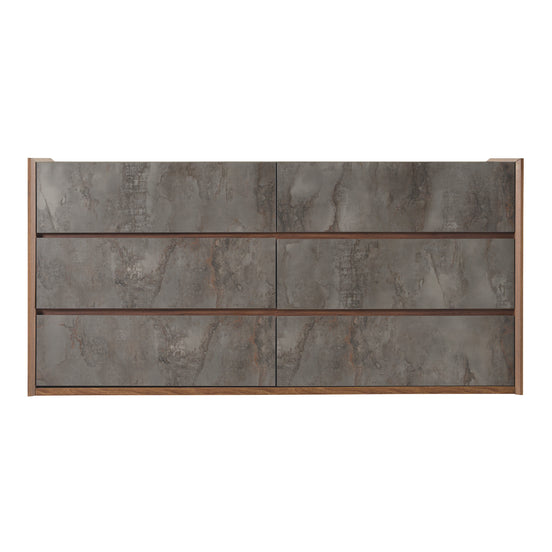 Rado Modern Walnut & Stucco Dresser