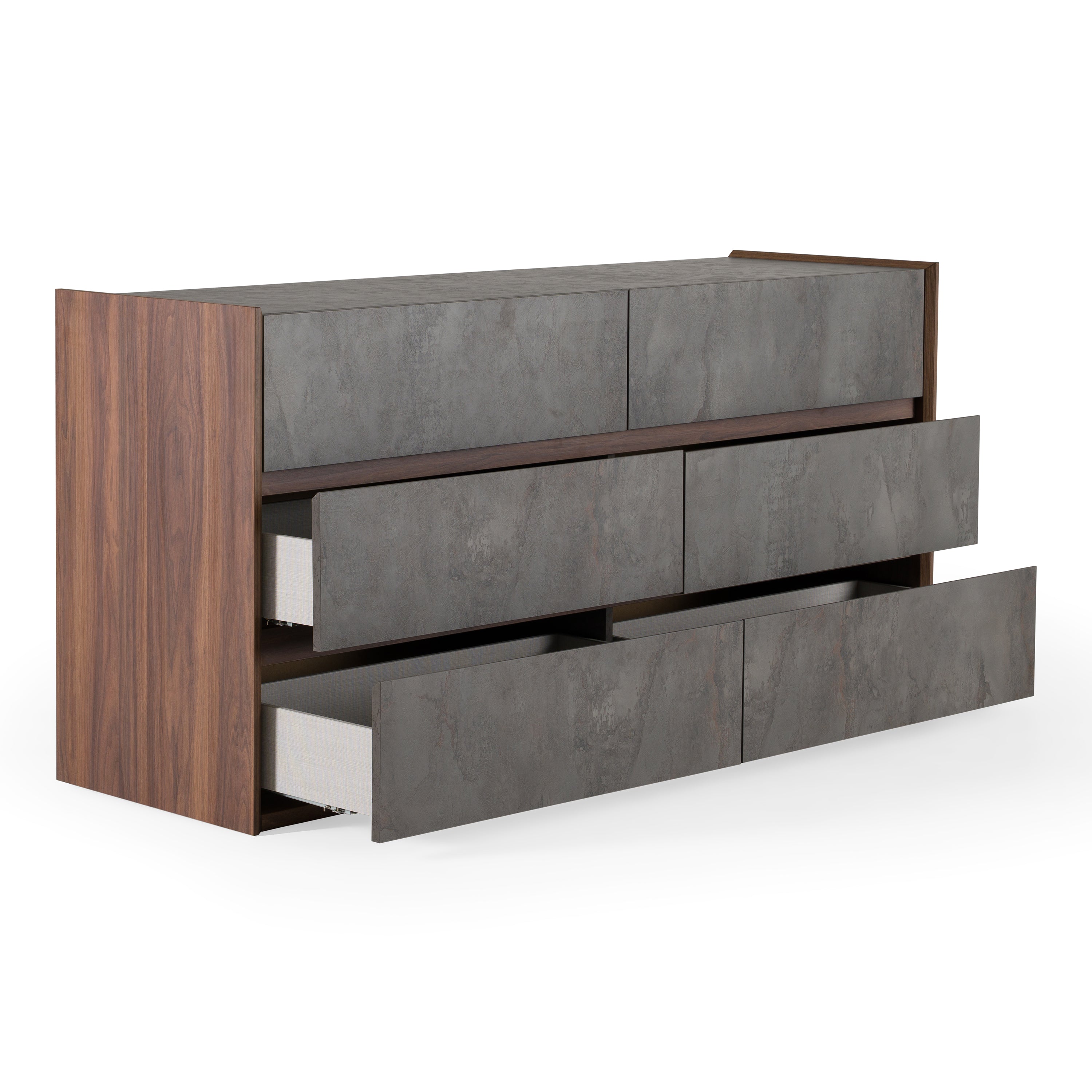 Rado Modern Walnut & Stucco Dresser - image 5