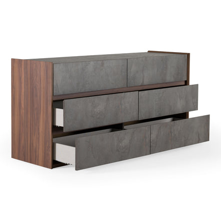 Rado Modern Walnut & Stucco Dresser - image 5