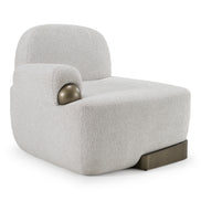 Rainier - Contemporary Off-White Fabric + Antique Brass Accent Chair - image 5