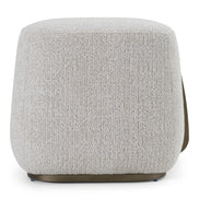 Rainier - Contemporary Off-White Fabric + Antique Brass Ottoman - image 4