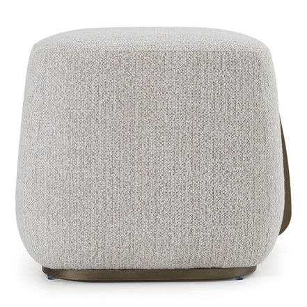 Rainier - Contemporary Off-White Fabric + Antique Brass Ottoman - image 4