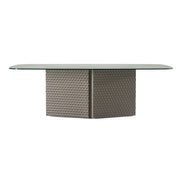 Raphael - Modern Glass + Silver Dining Table