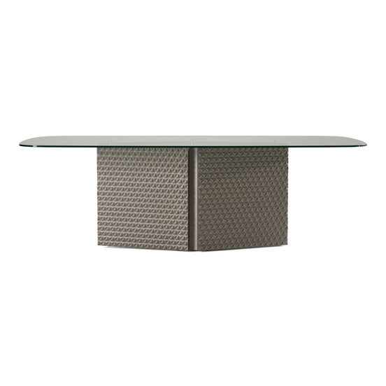 Raphael - Modern Glass + Silver Dining Table