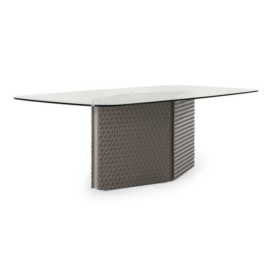 Raphael - Modern Glass + Silver Dining Table - image 2