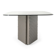 Raphael - Modern Glass + Silver Dining Table - image 3