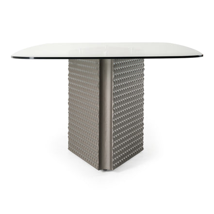 Raphael - Modern Glass + Silver Dining Table - image 3