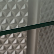 Raphael - Modern Glass + Silver Dining Table - image 5
