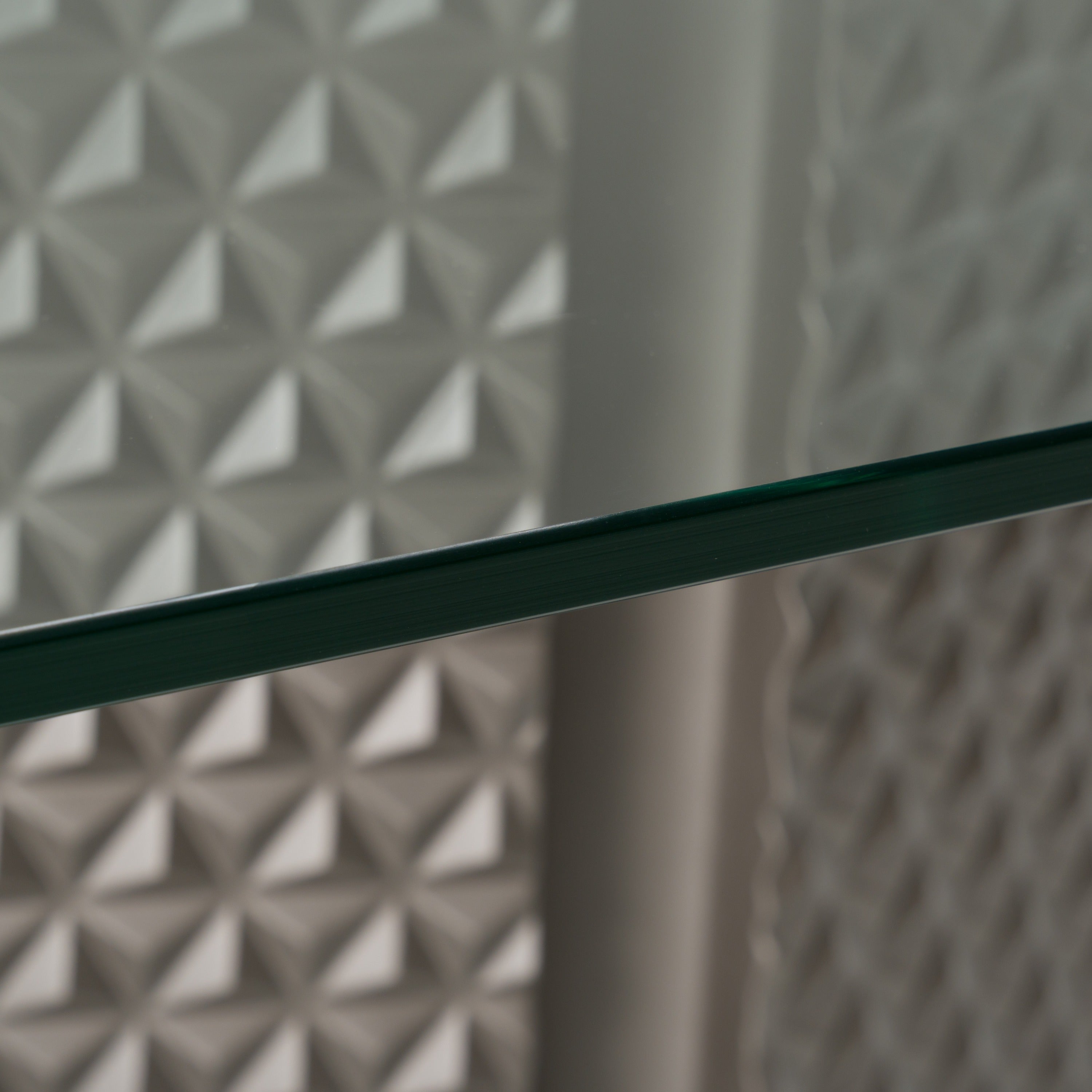 Raphael - Modern Glass + Silver Dining Table - image 5