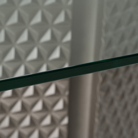 Raphael - Modern Glass + Silver Dining Table - image 5