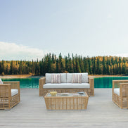 Ko Tao - Outdoor Beige + Wicker Sofa Set