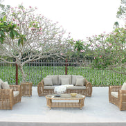 Sandra Outdoor Wicker Conversation Set