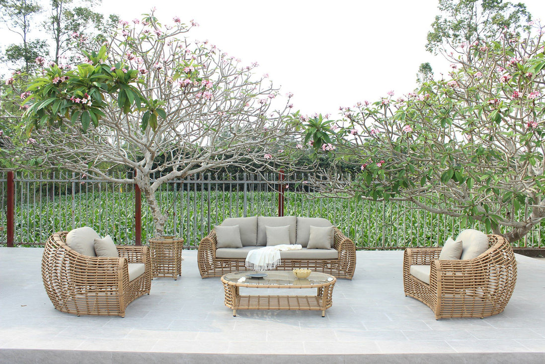 Sandra Outdoor Wicker Conversation Set