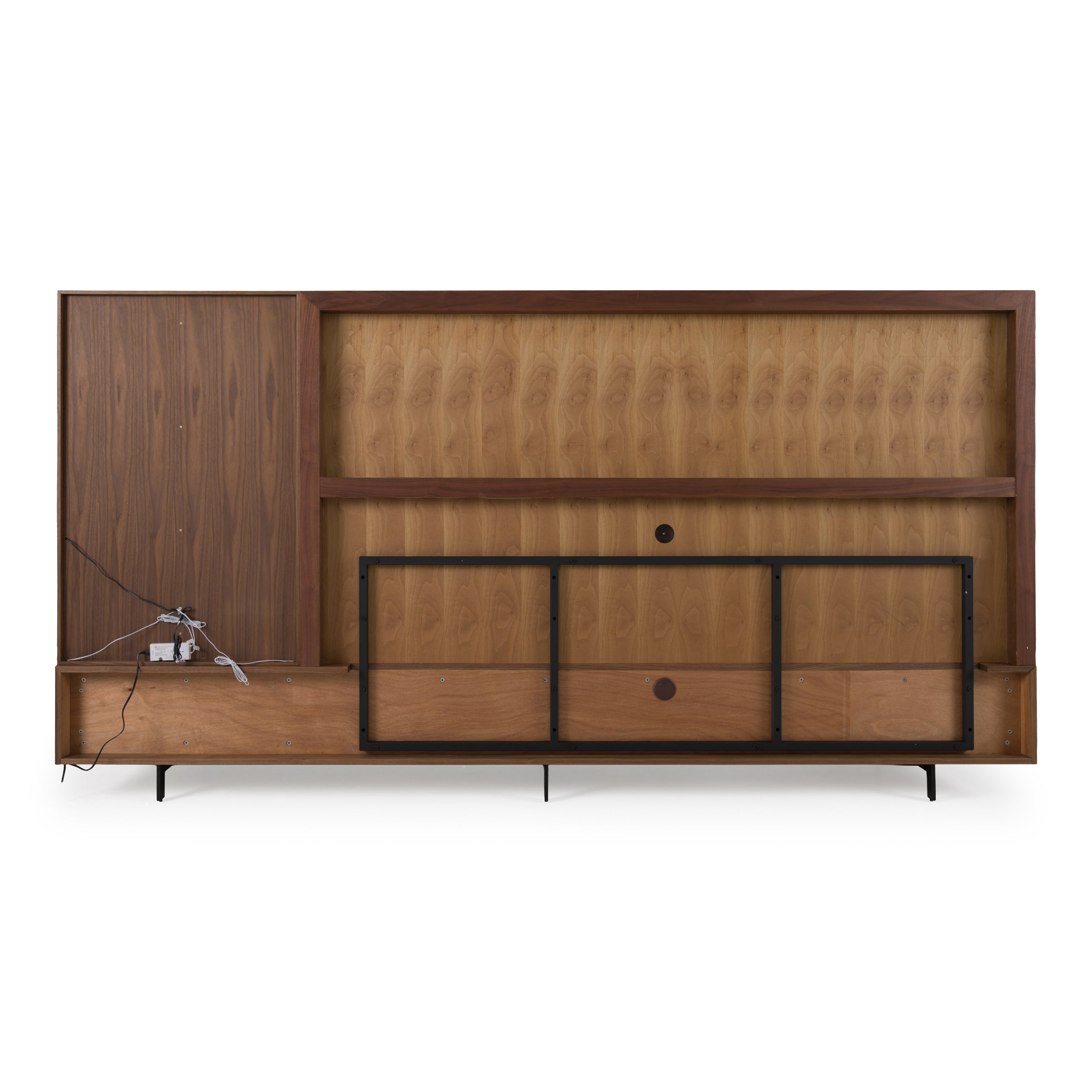 Raskin - Contemporary Walnut Entertainment Center w/ LED Lighting - image 5