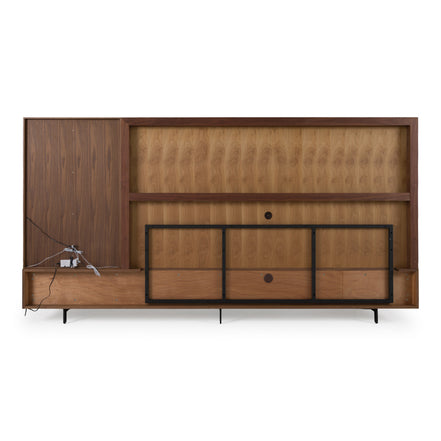 Raskin - Contemporary Walnut Entertainment Center w/ LED Lighting - image 5