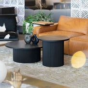 Rawlins Modern Mid Century Black Ash Round Coffee Table
