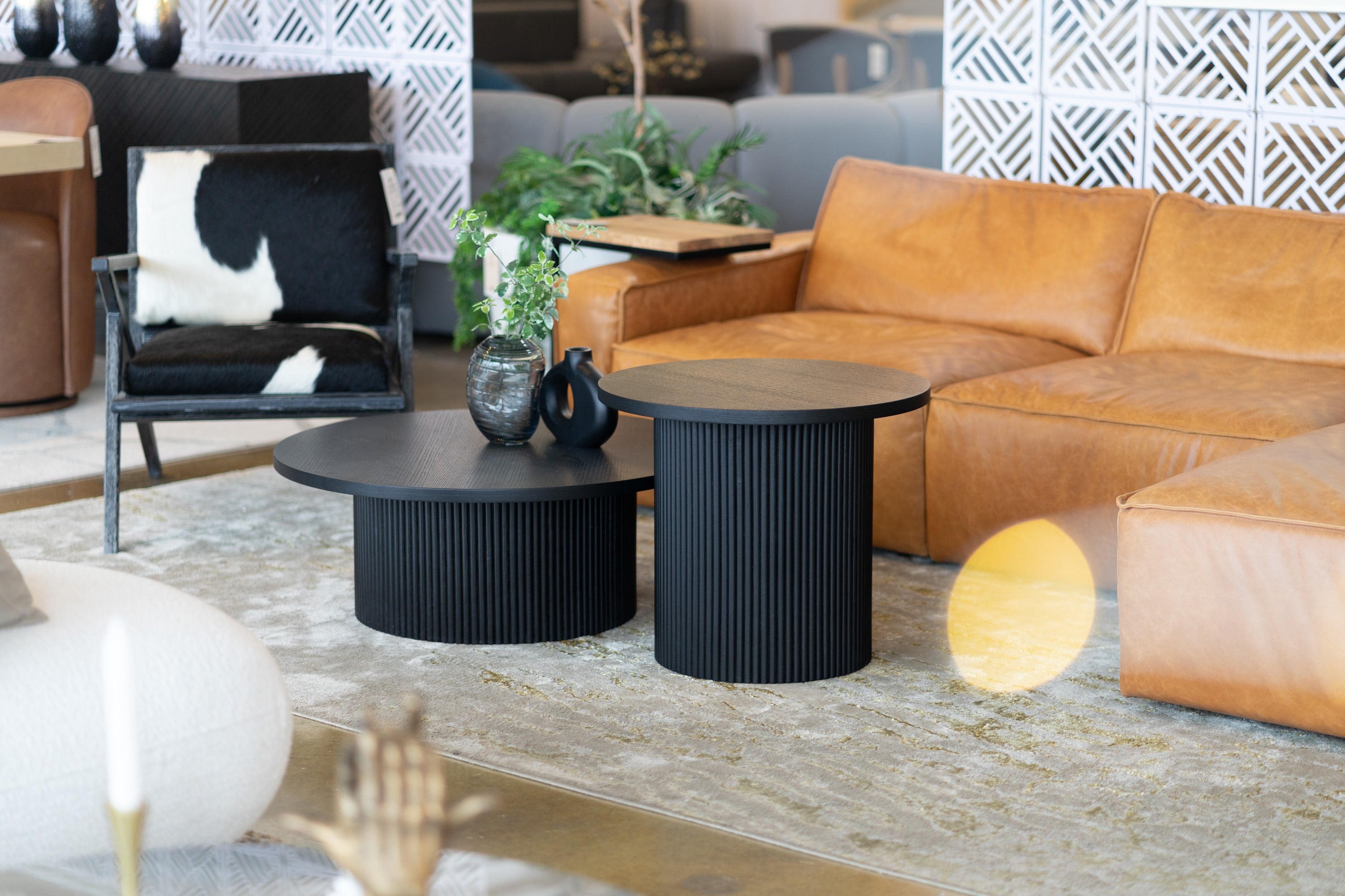 Rawlins Modern Mid Century Black Ash Round Coffee Table