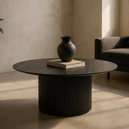 Rawlins Modern Mid Century Black Ash Round Coffee Table - image 2