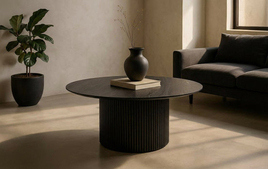 Rawlins Modern Mid Century Black Ash Round Coffee Table - image 2