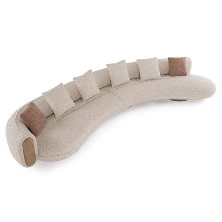 Raywood - Modern Multicolored Boucle Fabric + Ash Sectional Sofa - image 2
