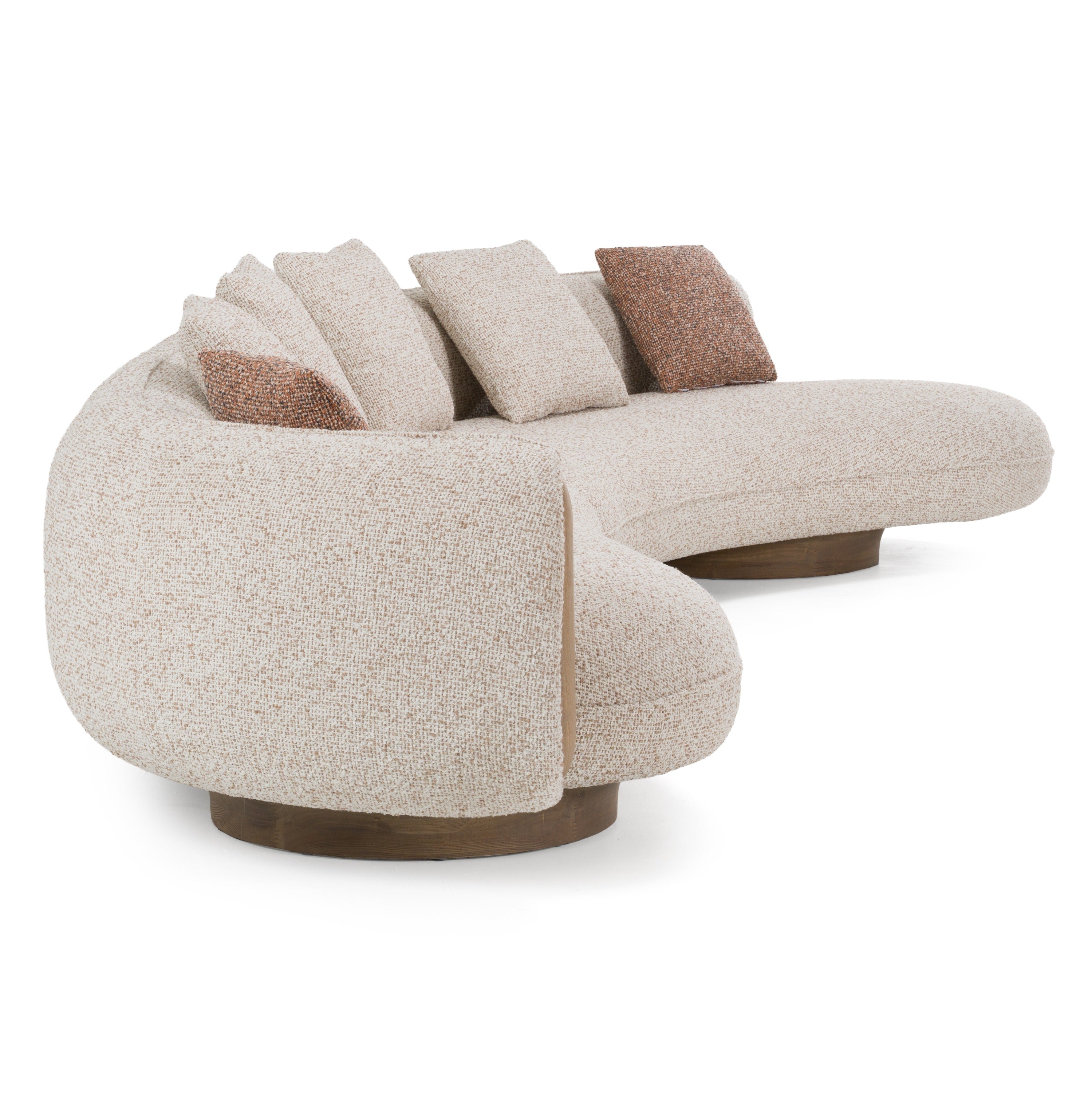 Raywood - Modern Multicolored Boucle Fabric + Ash Sectional Sofa - image 3