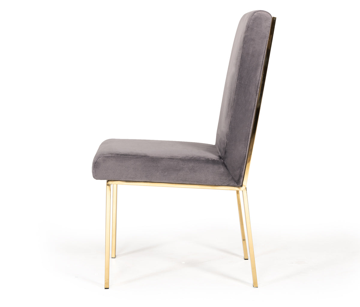 Reba Modern Grey Velvet & Gold Dining Chair (Set of 2) - image 2