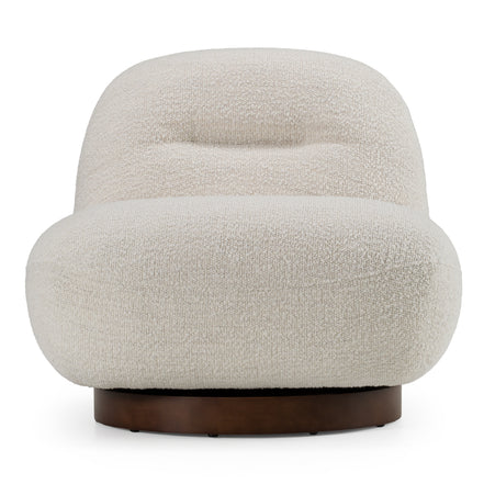 Renee - Modern Cream Fabric Swivel Chair - image 2