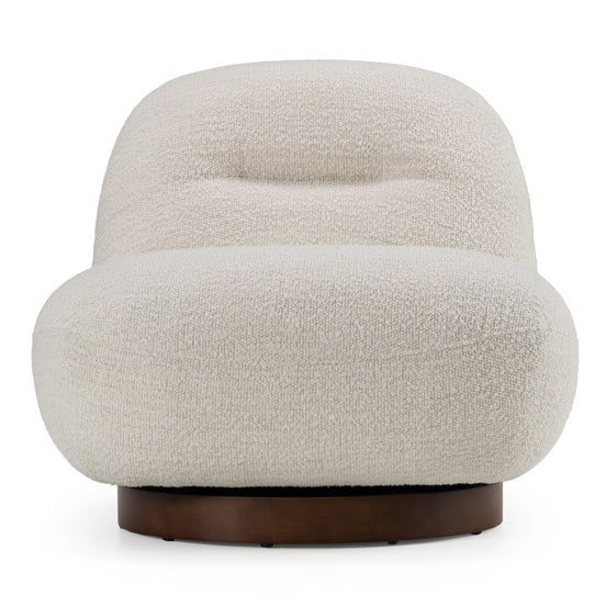 Renee - Modern Cream Fabric Swivel Chair - image 2