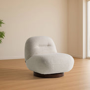Renee - Modern Cream Fabric Swivel Chair