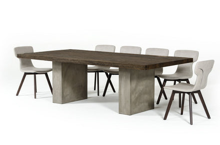 Renzo Modern Oak & Concrete 118" Dining Table - image 2
