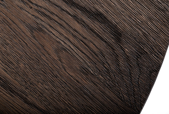 Renzo Modern Round Oak & Concrete Dining Table - image 2
