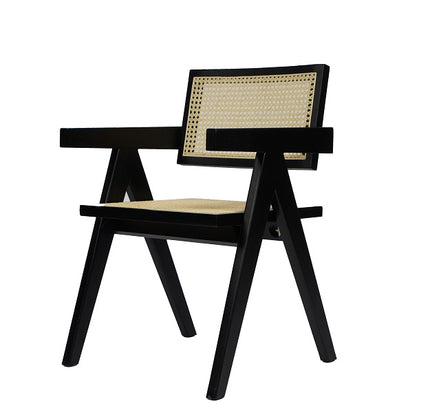 Aurora Modern Rattan and Wenge Dining Armchair
