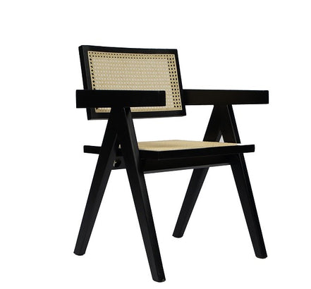 Aurora Modern Rattan and Wenge Dining Armchair - image 2