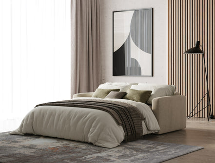 Revers - Italian Modern Sand Fabric 55" Sofa bed